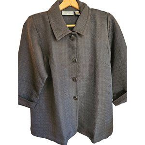 Simonton Says George Simonton Design Black  Button-up Jacket/Blazer with Geometr